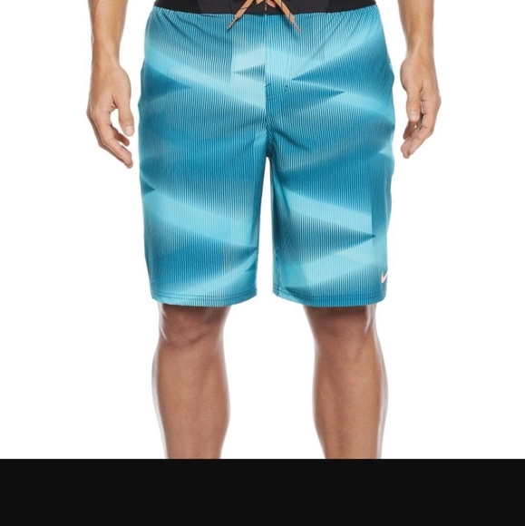 Nike Vapor Swim Trunks Board Shorts Size 34 Aqua Blue & Orange - Picture 4 of 13